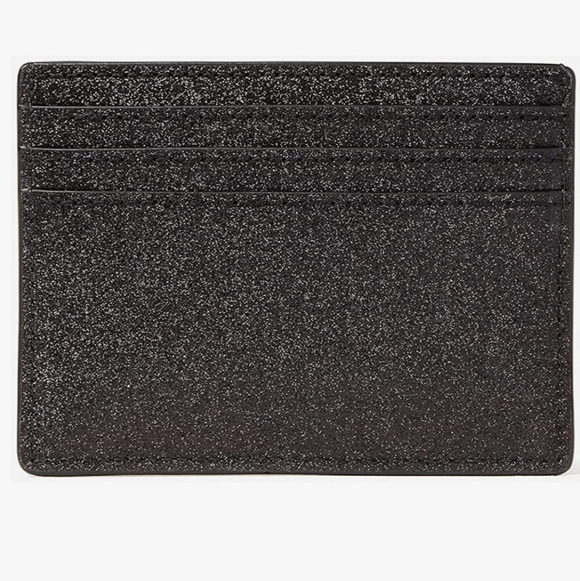 Kate Spade New York Glitter Boxed Small Faux Leather Card holder Black N… - Picture 3 of 8